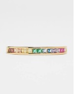 Curve 18k plated rainbow stacking ring in gold