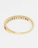Curve 18k plated rainbow stacking ring in gold
