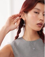 lissie star earrings with blue cubic stone in platinum plated