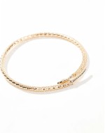 Curve torque choker with snake design in gold tone