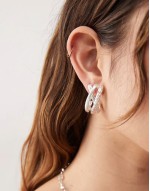 silver twist hoop earrings