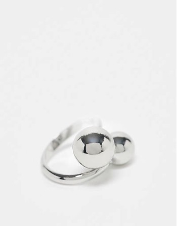 unisex wraparound bubble ring in silver