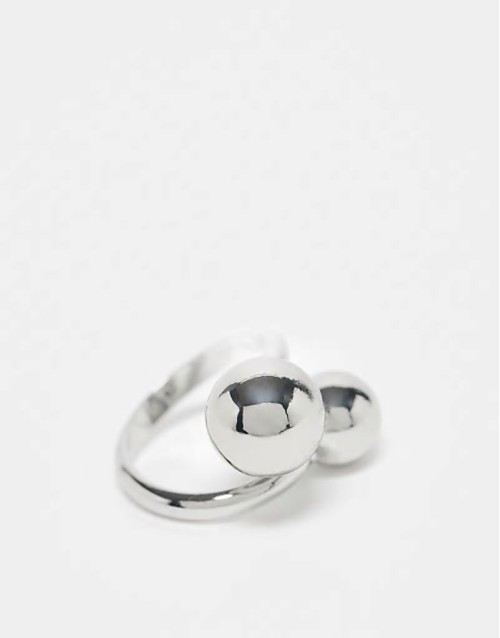 unisex wraparound bubble ring in silver
