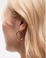 Sets Of 2 18ct gold vermeil vintage style oval hoop earrings
