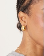 waterproof stainless steel earrings with bubble hoop detail in gold tone