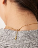 embellished bubble initial M necklace in gold