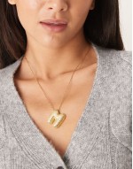 embellished bubble initial M necklace in gold