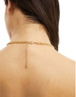 14k gold plated necklace with curb chain and hammered heart design