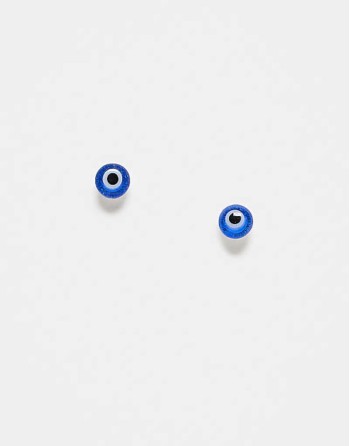 eye stud earrings in blue