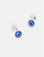 eye stud earrings in blue