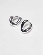Other Stories chunky twisted hoop earrings in silver
