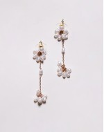 latitarsus daisy pearl earrings in gold