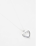 sterling silver puffed heart pendant necklace