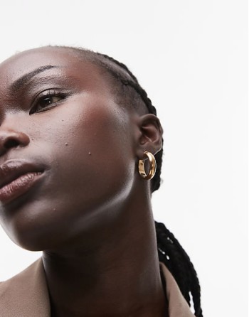 18ct gold vermeil rounded creole hoop earrings