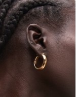 18ct gold vermeil rounded creole hoop earrings