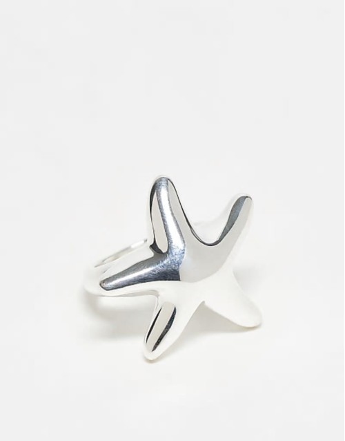 sterling silver chunky starfish ring