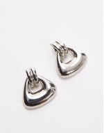 Ellen triangular knocker earrings in silver tone