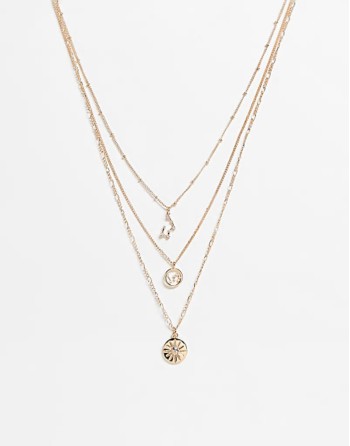 inspired constellation star multirow necklace