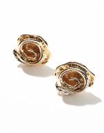 stud earrings with rose detail in gold tone