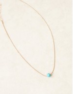 snake chain necklace with turquoise bead pendant in gold