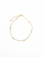 waterproof stainless steel anklet with dot chain design in gold tone