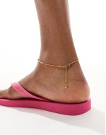 waterproof stainless steel anklet with dot chain design in gold tone