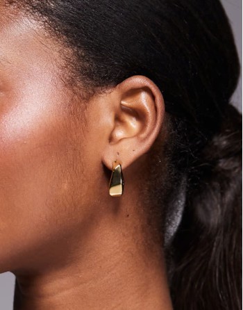 maeve gold plated stainless steel molten hoop earrings