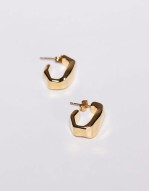 maeve gold plated stainless steel molten hoop earrings