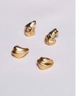 18ct gold plated irregular embellished teardrop earrings
