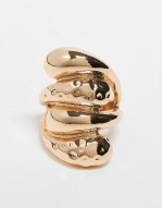 ring with oversized wrap around bubble design in gold tone