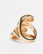 ring with oversized wrap around bubble design in gold tone