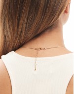 necklace with molten pebble pendant in gold tone