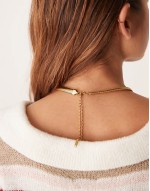 Lost Souls stainless steel 18ct gold plated statement flat snake chain necklace