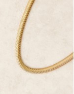 Lost Souls stainless steel 18ct gold plated statement flat snake chain necklace